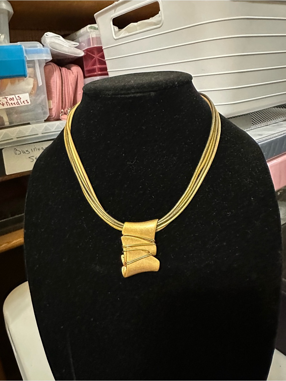 Chico's Gold-Tone Multi-Strand Pendant Necklace